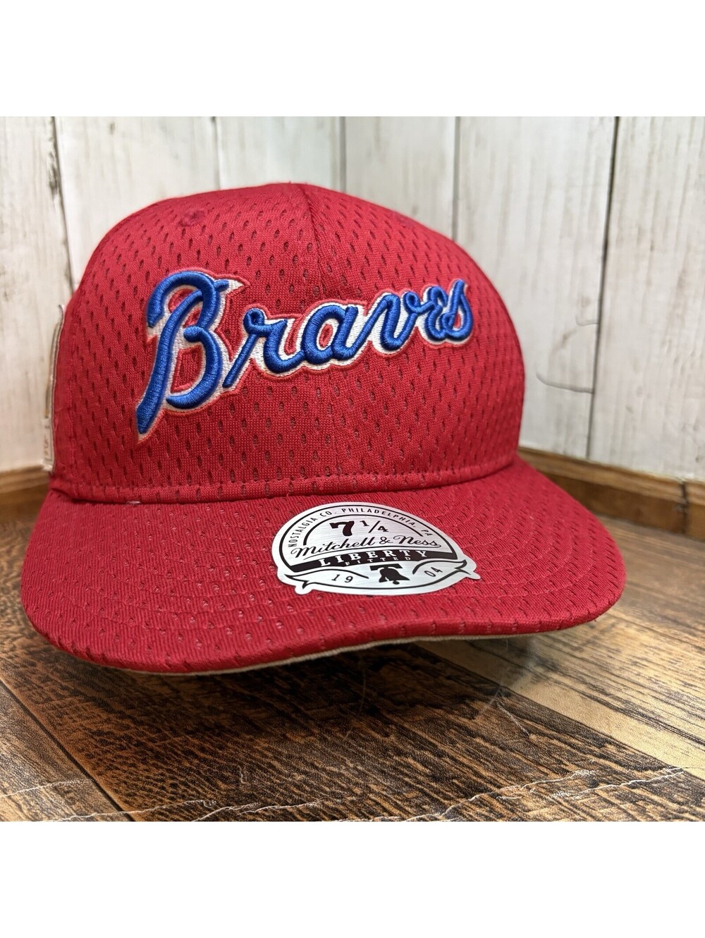 Mitchell & Ness MLB Atlanta Braves Red Cooperstown Fitted Hat 7 1/4